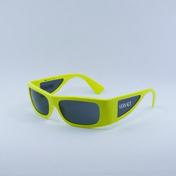 🕶️ New Versace VE4482 544987 Sunglasses - Yellow Frame, Dark Grey Lenses